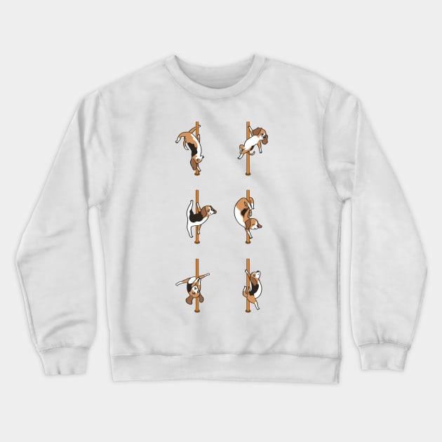 Beagle Pole Dancing CLub Crewneck Sweatshirt by huebucket